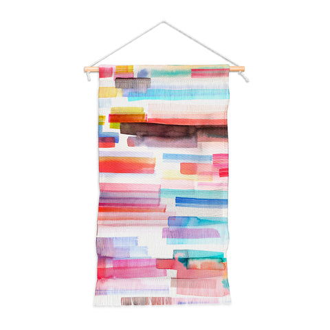 Ninola Design Brushstrokes Stripes Abstract Watercolor Wall Hanging Portrait