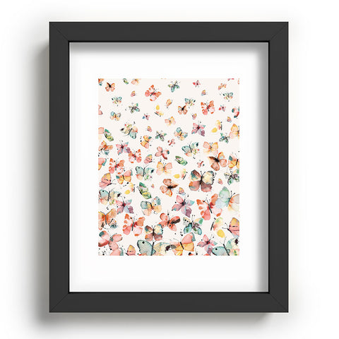 Ninola Design Butterflies watercolor countryside Recessed Framing Rectangle