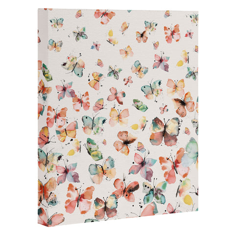 Ninola Design Butterflies watercolor countryside Art Canvas
