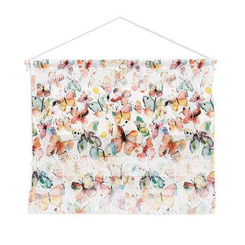 Ninola Design Butterflies watercolor countryside Wall Hanging Landscape