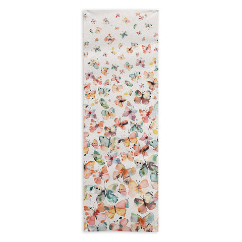 Ninola Design Butterflies watercolor countryside Yoga Towel