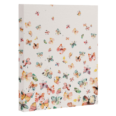 Ninola Design Butterflies watercolor gradation countryside Art Canvas