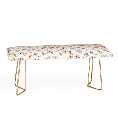 Ninola Design Butterflies watercolor gradation countryside Bench