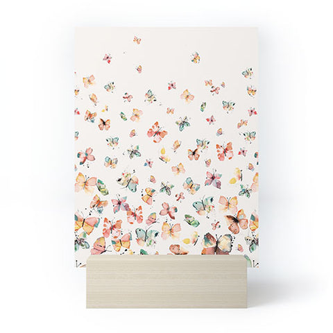 Ninola Design Butterflies watercolor gradation countryside Mini Art Print