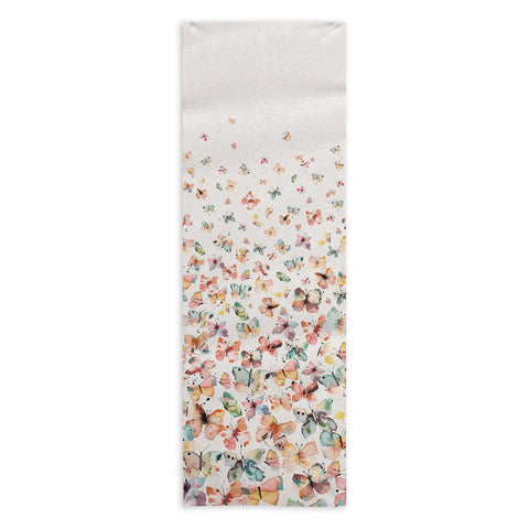 Ninola Design Butterflies watercolor gradation countryside Yoga Towel