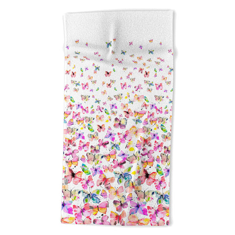 Ninola Design Butterflies watercolor gradation Beach Towel