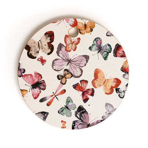 Ninola Design Butterflies wings countryside Cutting Board Round