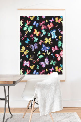 Ninola Design Butterflies Wings Eclectic colors Art Print And Hanger