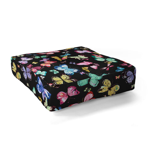 Ninola Design Butterflies Wings Eclectic colors Floor Pillow Square