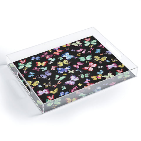 Ninola Design Butterflies Wings Eclectic colors Acrylic Tray