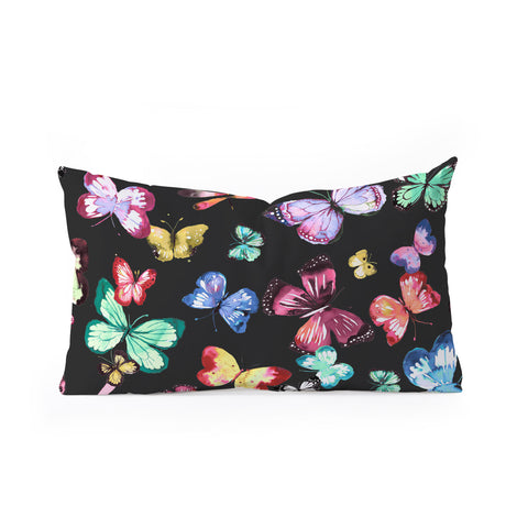 Ninola Design Butterflies Wings Eclectic colors Oblong Throw Pillow