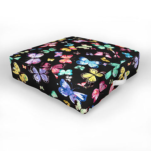 Ninola Design Butterflies Wings Eclectic colors Outdoor Floor Cushion