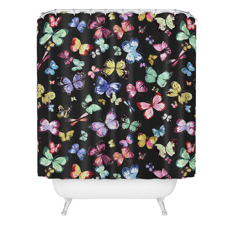 Ninola Design Butterflies Wings Eclectic colors Shower Curtain