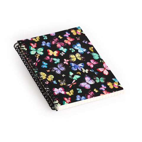 Ninola Design Butterflies Wings Eclectic colors Spiral Notebook