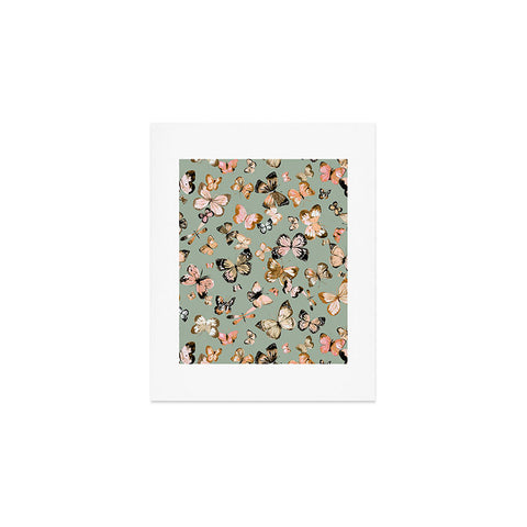 Ninola Design Butterflies wings Gold green Art Print