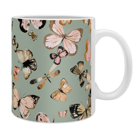 Ninola Design Butterflies wings Gold green Coffee Mug
