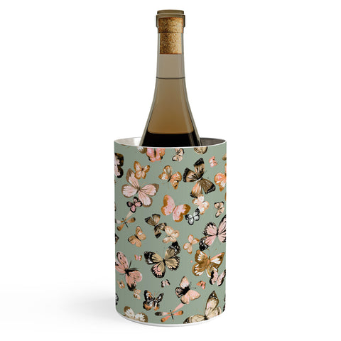 Ninola Design Butterflies wings Gold green Wine Chiller