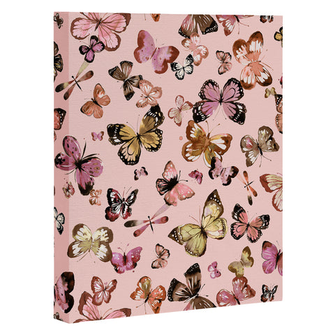 Ninola Design Butterflies wings Gold pink Art Canvas
