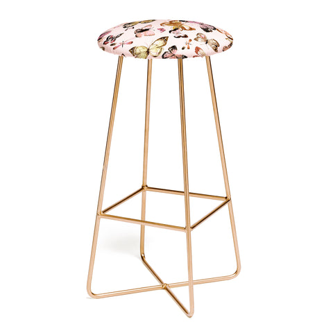 Ninola Design Butterflies wings Gold pink Bar Stool