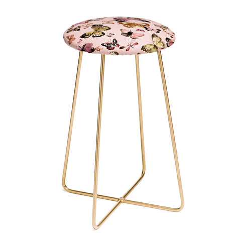 Ninola Design Butterflies wings Gold pink Counter Stool