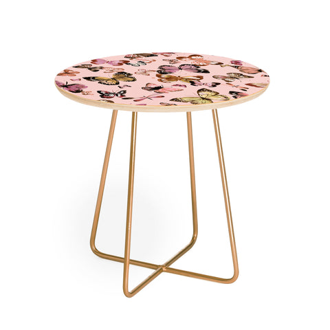 Ninola Design Butterflies wings Gold pink Round Side Table