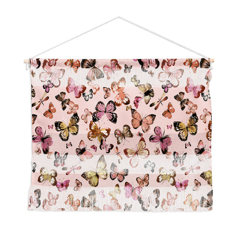 Ninola Design Butterflies wings Gold pink Wall Hanging Landscape