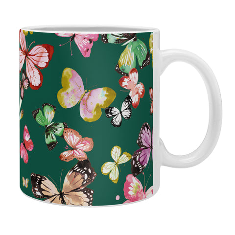 Ninola Design Butterflies Wings Green Coffee Mug