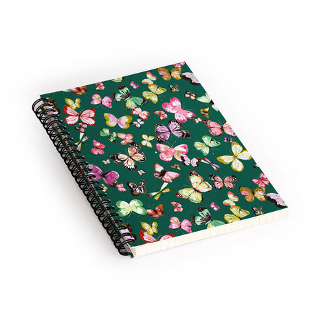 Ninola Design Butterflies Wings Green Spiral Notebook