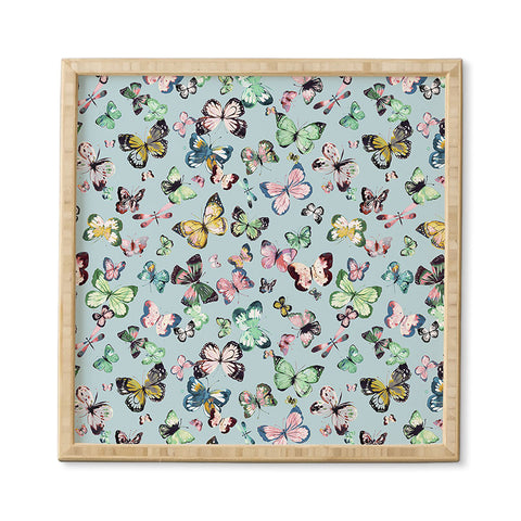 Ninola Design Butterflies wings Sky blue Framed Wall Art