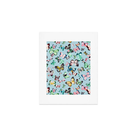 Ninola Design Butterflies wings Sky blue Art Print
