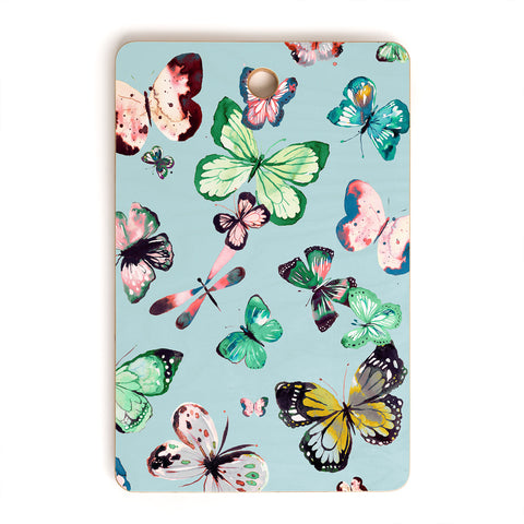 Ninola Design Butterflies wings Sky blue Cutting Board Rectangle