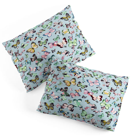 Ninola Design Butterflies wings Sky blue Pillow Shams