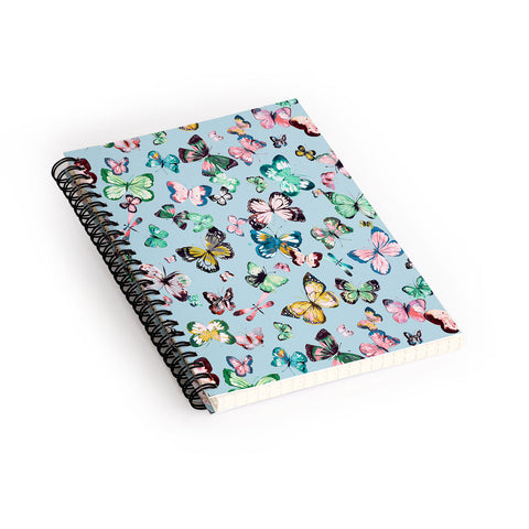 Ninola Design Butterflies wings Sky blue Spiral Notebook