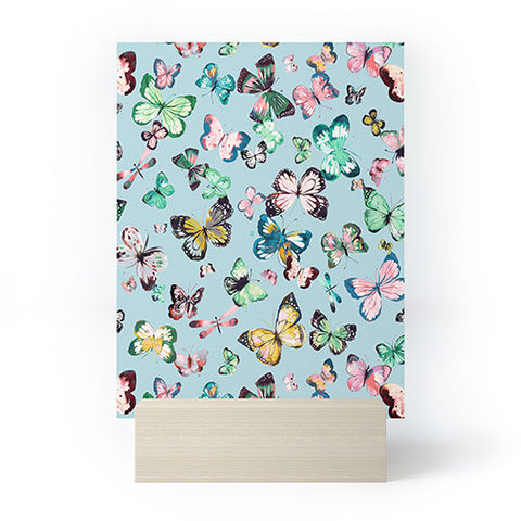 Ninola Design Butterflies wings Sky blue Mini Art Print