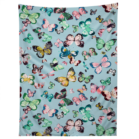 Ninola Design Butterflies wings Sky blue Tapestry