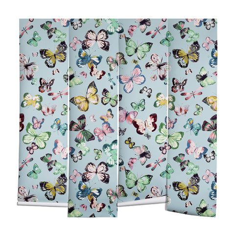 Ninola Design Butterflies wings Sky blue Wall Mural