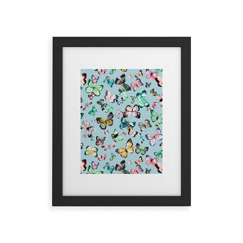 Ninola Design Butterflies wings Sky blue Framed Art Print