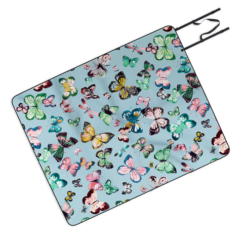 Ninola Design Butterflies wings Sky blue Picnic Blanket