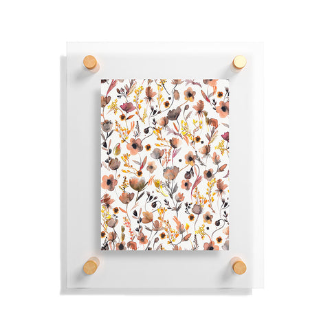 Ninola Design Camomile Floral Gold Floating Acrylic Print