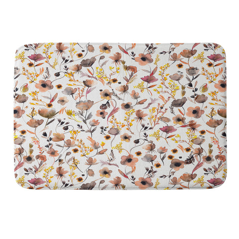 Ninola Design Camomile Floral Gold Memory Foam Bath Mat