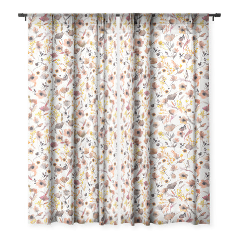 Ninola Design Camomile Floral Gold Sheer Non Repeat