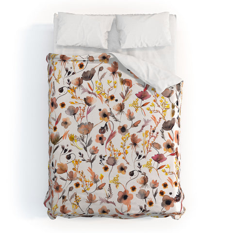 Ninola Design Camomile Floral Gold Duvet Cover