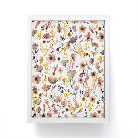 Ninola Design Camomile Floral Gold Framed Mini Art Print