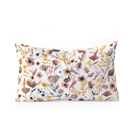 Ninola Design Camomile Floral Gold Oblong Throw Pillow