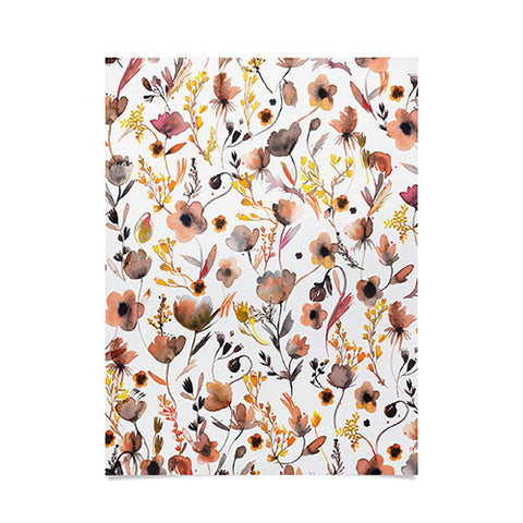 Ninola Design Camomile Floral Gold Poster