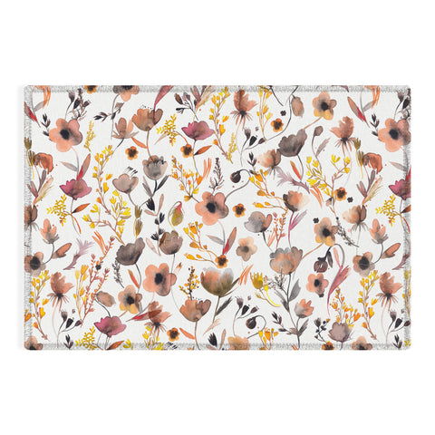 Ninola Design Camomile Floral Gold Outdoor Rug