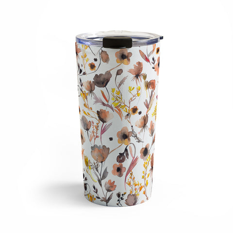 Ninola Design Camomile Floral Gold Travel Mug