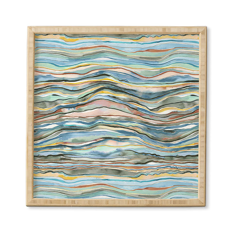 Ninola Design Canyon mountains landscape Aqua Framed Wall Art