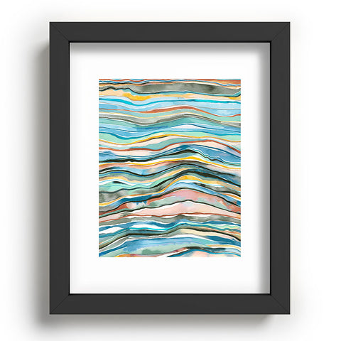 Ninola Design Canyon mountains landscape Aqua Recessed Framing Rectangle