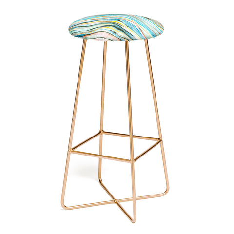 Ninola Design Canyon mountains landscape Aqua Bar Stool